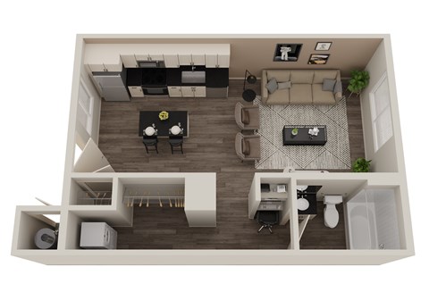 Floor plan for studio, 1 bath, 468 sqft